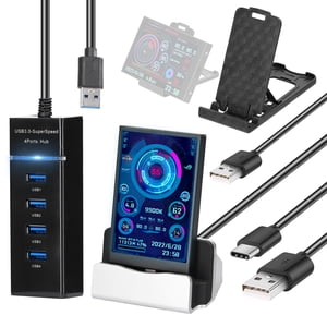 Amdohai 3.5 1 cm IPS Écran d'affichage USB Ordinateurs d'écran secondaire CPU GPU RAM HDD Affichage de la date de l'heure du moniteur Interrupteur d'écran vertical horizontal
