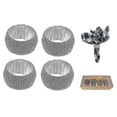 thumbnail image 1 of 4PC Beaded Napkin Ring With Craft Box Silver, 1 of 5