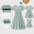 thumbnail image 1 of PatPat Family Matching Allover Floral Print Short-sleeve Dresses and Color Block Tops Sets, 1 of 6
