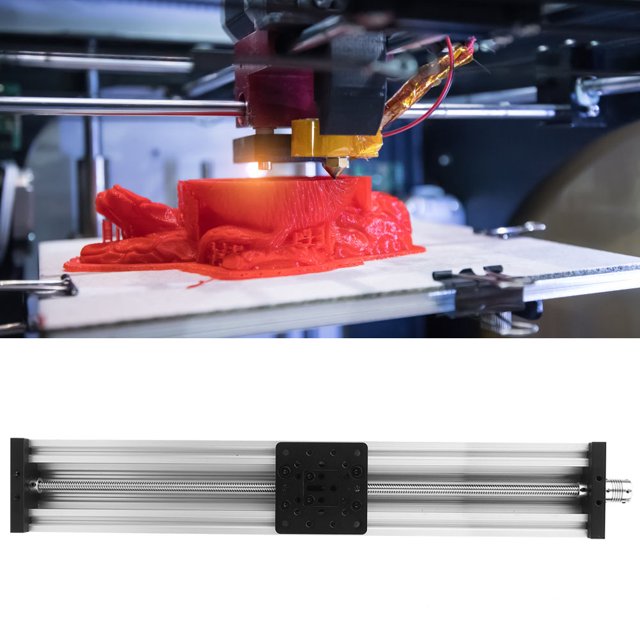 ANGGREK Screw Slide Linear Table, Liner Slide, 8Mm Black/Silver For 3D Printer Engraving Machine 250-500Mm