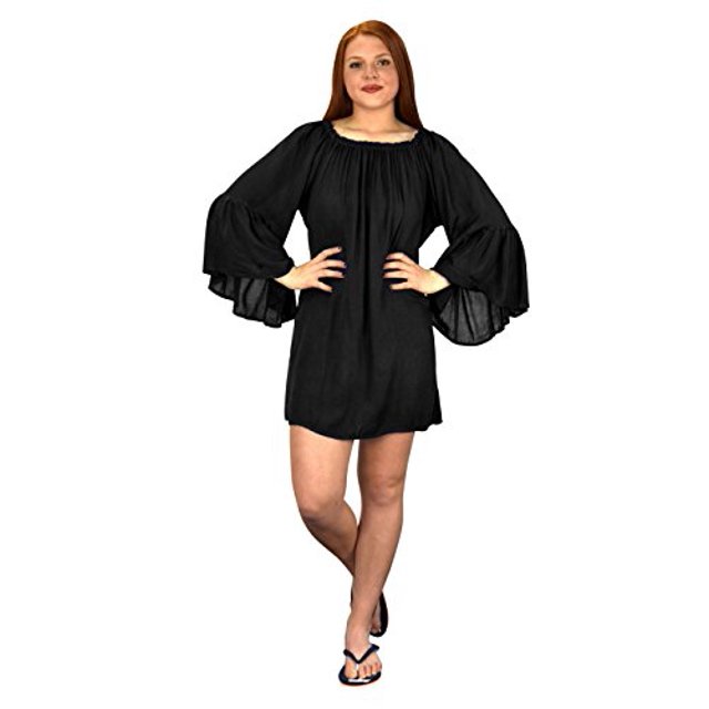 Peach Couture Couvre-Maillots de Plage à Manches Flottantes