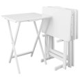 thumbnail image 1 of Casual Home Wooden Folding Tray Table w/ Storage Stand, 4 Piece Set, White, 1 of 9