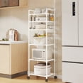 thumbnail image 2 of Sentmoon Corner Shelf Corner Bookshelf Kitchen Rack Trolley Floor Standing Multi Layer Household Storage Rack Bathroom Rack Can Accommodate Toiletries and Daily Necessities for Wall Decor, 2 of 7