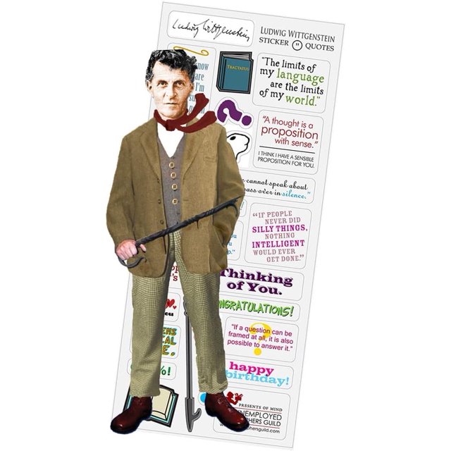 Ludwig Wittgenstein Quotable Notable - Greeting Card and Sticker Sheet - Envelope Included