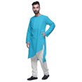 thumbnail image 4 of Atasi Designer Solid Long Sleeve Cut KurtaForMen Cotton Round Neck Shirt, 4 of 5