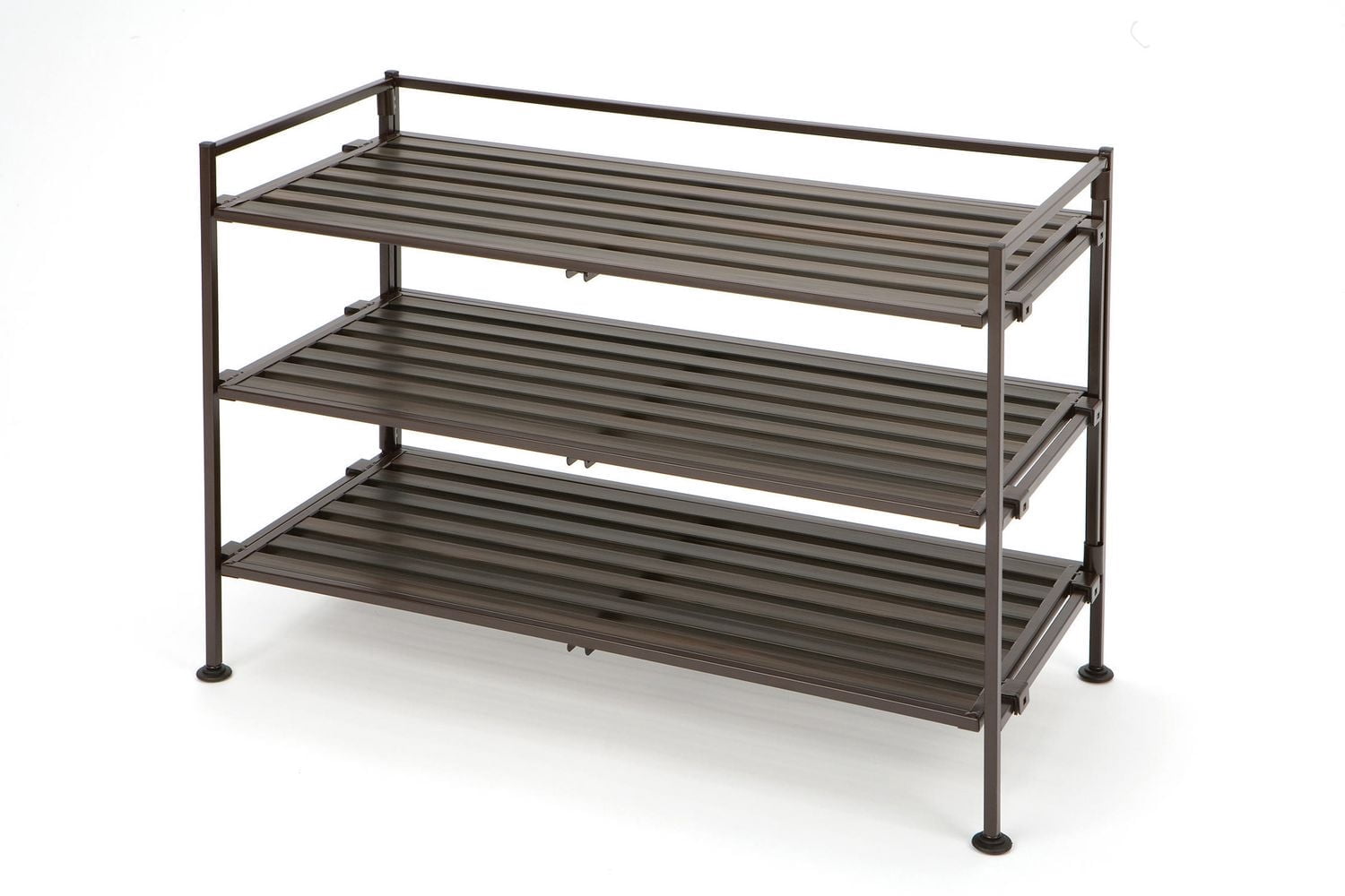 Seville Classics 3 Tier Resin-Wood Shoe Rack