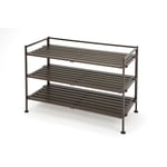 Seville Classics 3 Tier Resin-Wood Shoe Rack