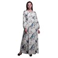 thumbnail image 1 of Bimba Robe Maxi d'Été Décontractée pour Femmes en Georgette Mousse à Imprimé de Fleurs et de Rouge-Gorge, Taille Élastique Longue - X-Grand, 1 of 5