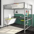 thumbnail image 1 of Miles Metal Full Loft Bed with Desk, 1 of 9