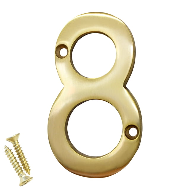 RCH Hardware NO-BR2270-75 Numéro de Maison en Laiton, 3 Pouces, Laiton Poli