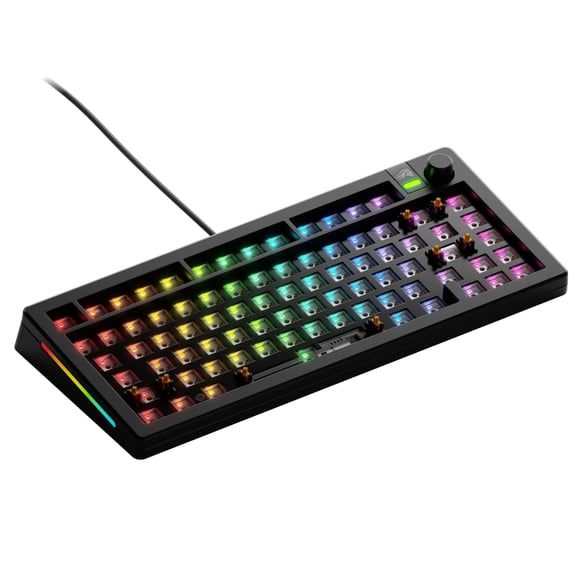 Glorious Gaming - GMMK 3 Barebones Custom Gaming Keyboard Kit with Knob, 75% Mechanical Keyboard, Modular Gasket System, Hotswappable MX, Sound Dampe