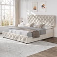 thumbnail image 1 of CazToi Queen Size Storage Bed 4 Drawers Adjustable Headboard 1000LB Capacity PU Leather Bed Frame, 1 of 7