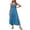 Blue, variant on Spaghetti Strap Dresses for Women Womens Bohemian Spaghetti Strap Smocked Tiered Long Beach Sun Dresses Sleeveless Solid Maxi Dress Long Maxi Dress for Women Long Maxi Dresses for Women