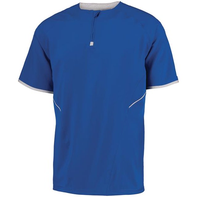 Pull-over Manches Courtes pour Adulte&44; Royal & Blanc - 2XL
