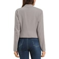 thumbnail image 3 of INSPIRE CHIC Blazer de Travail de Bureau pour Femme Sans Col Veste de Complet d'Affaires Décontractée Blazer Court TP Gris, 3 of 8