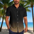 thumbnail image 2 of Pisexur T-shirts pour Hommes, Mode Décontractée Col Rabattu Impression Dégradée Manches Courtes Chemise Boutonnée Blouse Kaki, S Chemises de Golf Hommes & Chemises Hommes, 2 of 7