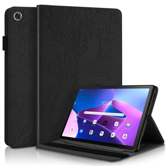 Etui for Lenovo Tab M10 Gen 3 tb328fu Case 10 1 inch Emboss Tree Leather Flip Cover for Funda Lenovo Tab M10 3rd Gen Tablet Case black M10 3rd Gen TB-328FU