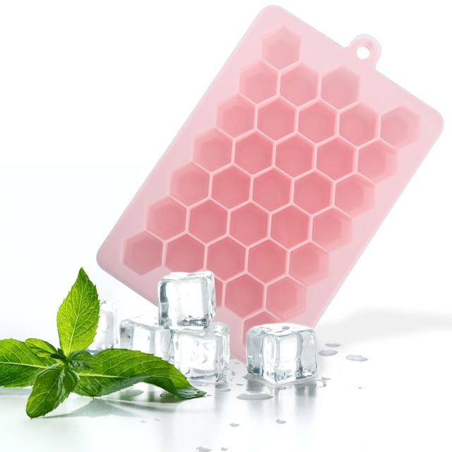 RKSTN Kitchen Utensils Ice Cube-Tray Mould With Lid Honeycomb Shape 33 Grids Food Safe Grade Silicone Kitchen Utensils