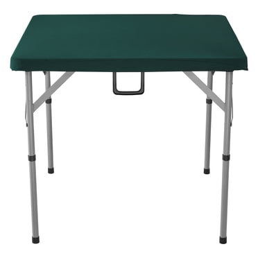 KFFKFF Mahjong Desk, Compact Folding Design for 4 Players, Durable Green Surface, Easy-to-Carry Square Table for Dominoes, Ideal for Outdoor Events and Picnics, 34 x 34-inch