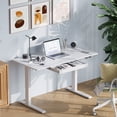 thumbnail image 2 of LJ 47” Electric Height Adjustable Sit-Stand Computer Desk - White, 2 of 5