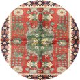 thumbnail image 1 of Ahgly Company Tapis Rond Traditionnel Lavable en Machine Rouge Brique, 4 Pieds Rond, 1 of 7