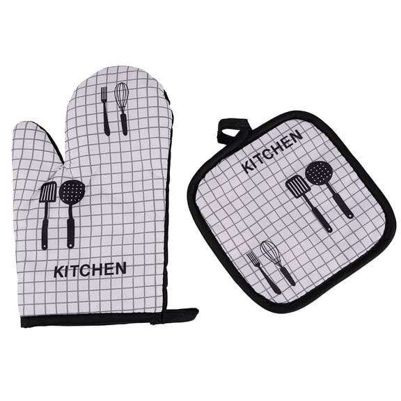VogueV #01 Oven Mitts And Pot Holders Sets, Heat Resistants Oven Mitts Soft Cotton Lining And Non-Slip Surface Safes for Baking, Cooking, Bbq Oven Mitts