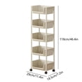 thumbnail image 3 of EGNMCR 5 Tier Storage Rack Multi Layer Storage Cart Mobile Storage Rack With Wheels Easy Assembly Suitable For Living Room Bedroom Restroom Kitchen Organizers Plastics Shelves, 3 of 7