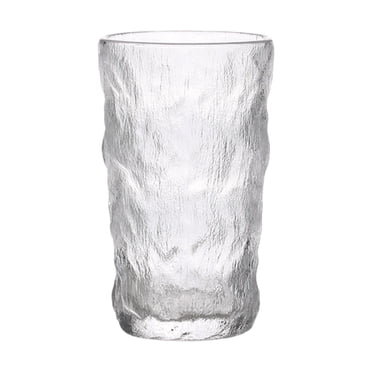 Fesfesfes Verres en Verre Motif Glacier Transparents Verres à Boire pour Eau Boissons Vaisselle Élégante pour la Maison Ensemble de Verrerie Vintage Gaufrée Transparente