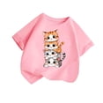 thumbnail image 1 of T-shirts pour Filles à Manches Courtes avec Animaux, T-Shirts Graphiques d'Été, T-Shirts à Col Rond, T-Shirts Roses 6-8 Ans, 1 of 4