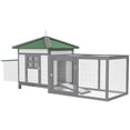 thumbnail image 1 of PawHut 77" Chicken Coop Hen House Rabbit Hutch Poultry Cage Pen Outdoor Backyard with Nesting Box Run White and Dark gray, 1 of 10