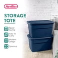 thumbnail image 2 of Sterilite Bac de Rangement Classique Empilable avec Couvercle de 30 Gal, Bleu, Lot de 18, 2 of 7