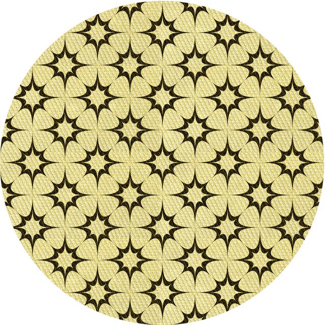 Ahgly Company Tapis Rond Lavable en Machine Intérieur Transitionnel Jaune Soleil, 5 Pieds Rond