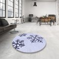 thumbnail image 4 of Ahgly Company Tapis d'Intérieur Lavable à la Machine, Carré, Transitionnel, Bleu Lavande, Tapis de Zone, 6 Pieds Carré, 4 of 7