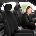 thumbnail image 3 of FH Group Universal Fit Striking Striped Cloth Car Seat Covers for Auto SUV VAN Airbag Compatible Full Set, 3 of 10