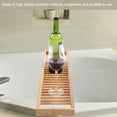 thumbnail image 2 of Modern Bamboo Bath Tray Bathtub Storage Rack Shelf Organizer Wine Glass Holder, 2 of 14