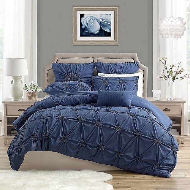 Ensemble de housse de couette de luxe à fleurs froncées de haute qualité
