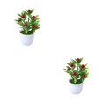 thumbnail image 3 of Ruiboury Add Touch Of Green To Living Space Artificial Plant Collection Home Decor Plastic Artificial Potted Plants False Plant Big Red Fruit 2Set, 3 of 6