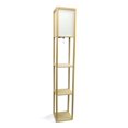 thumbnail image 1 of Lampe de sol Simple Conceptions  Etagère de rangement avec abat-jour en lin, 1 of 5
