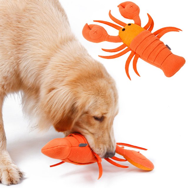 Plush Dog Toys, Increase Exercise Training Lobster Plush Squeaky Dog Toy Puzzle Clean Teeth For Small Dogs