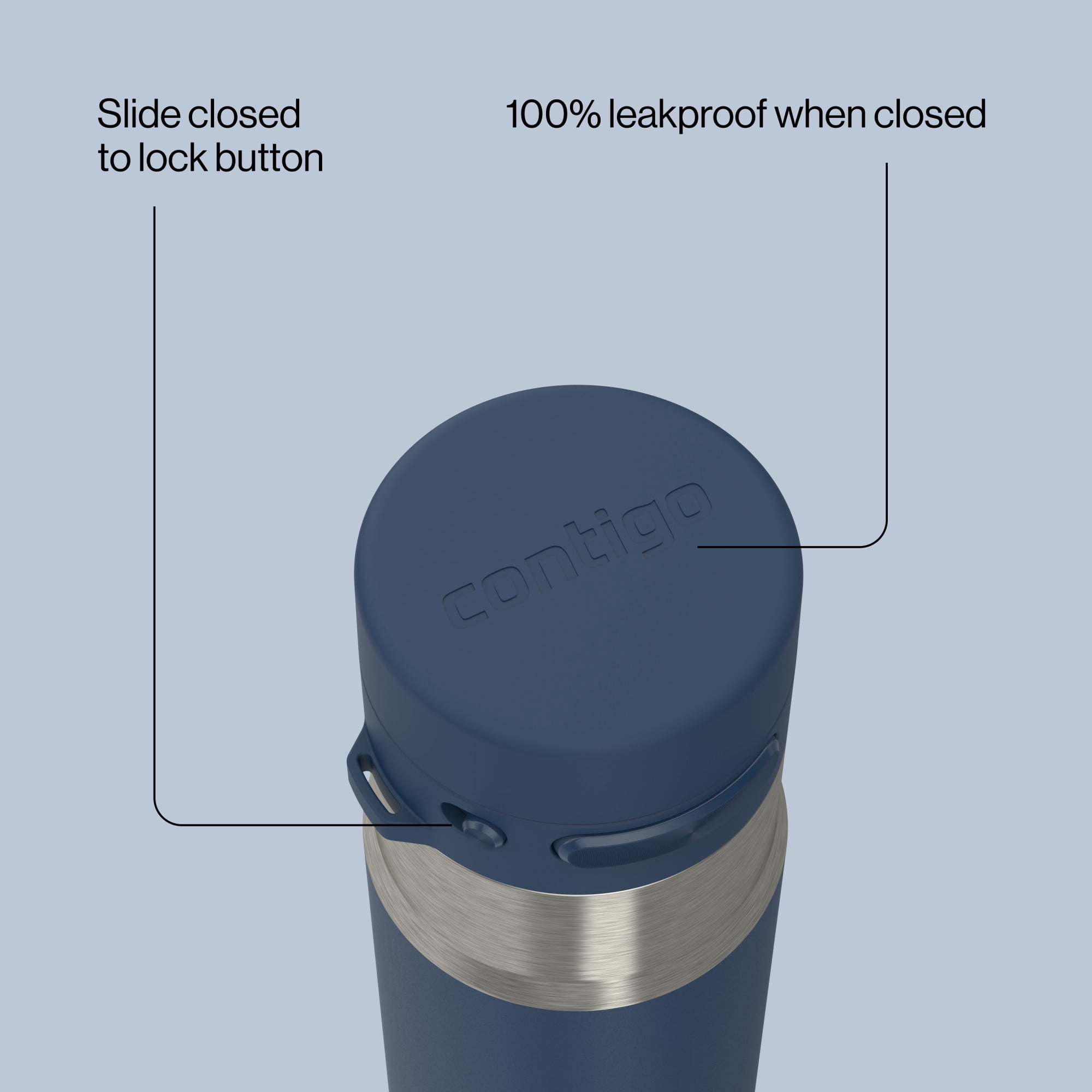 Contigo AutoPop Water Bottle, 18 oz (532 ml), Insulated Stainless Steel Tumbler, Leakproof, Reusable, BPA & Lead-Free, Dishwasher Safe