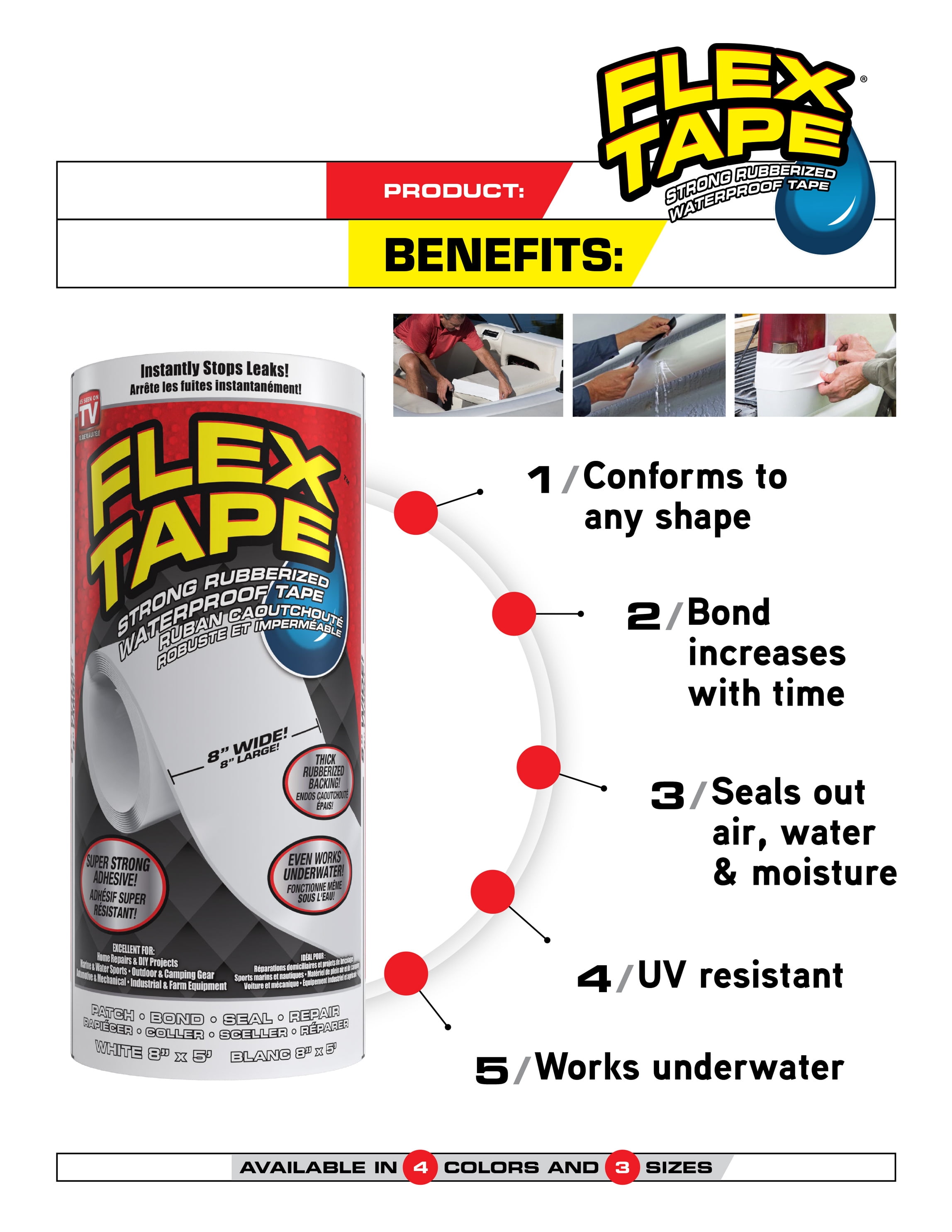 Flex Tape White 4" x 5'