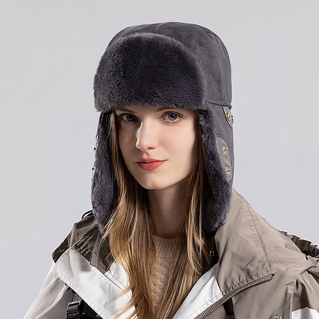 Hood Ski Over Windproof Plush Hood Fuzzy Ski Winter Adjustable Women Men