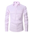 thumbnail image 1 of RXIRUCGD Cardigan Mode Homme Col Rabattu Uni Chemise d'Affaires Boutons, Rose, Taille : S, 1 of 2