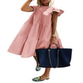 thumbnail image 1 of MesaSe Femmes Cou Casual Manches Courtes à Volants Robes d'Été, 1 of 4