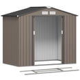 thumbnail image 1 of 7' x 4' Garden Storage Shed w/ Foundation Kit and Double Doors Brown, 1 of 10