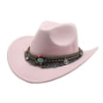 thumbnail image 1 of Decodeary Chapeau de Cowboy Premium Léger et Confortable Style Western Grand Application Polyester Rose, 1 of 6