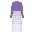thumbnail image 5 of cfhntfmh Robes Maxi pour Femmes Automne Col Rond Manches Longues Robe Rayée Robe Tendance à Blocs de Couleur Robe de Détente avec Poches, 5 of 5