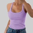 thumbnail image 3 of 2 Pack(Purple 1PCS & Wine 1PCS) Multipack 4 Set Crop Top Women Spaghetti Strap Neck Ribbed Tank Tops Slim Fitted Camisole Basic Sleeveless Layering Shirts, 3 of 4