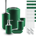 thumbnail image 1 of Clara Clark Bathroom Accessory Set, Hunter Green Bathroom Décor with Toothbrush Holder Set, Bathroom Curtains Shower Set, 1 of 7