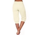 thumbnail image 4 of Timegard Womens Yoga Pants Drawstring High Waist Workout Cropped Pants Athletic Capri Pants with Pockets, 4 of 7